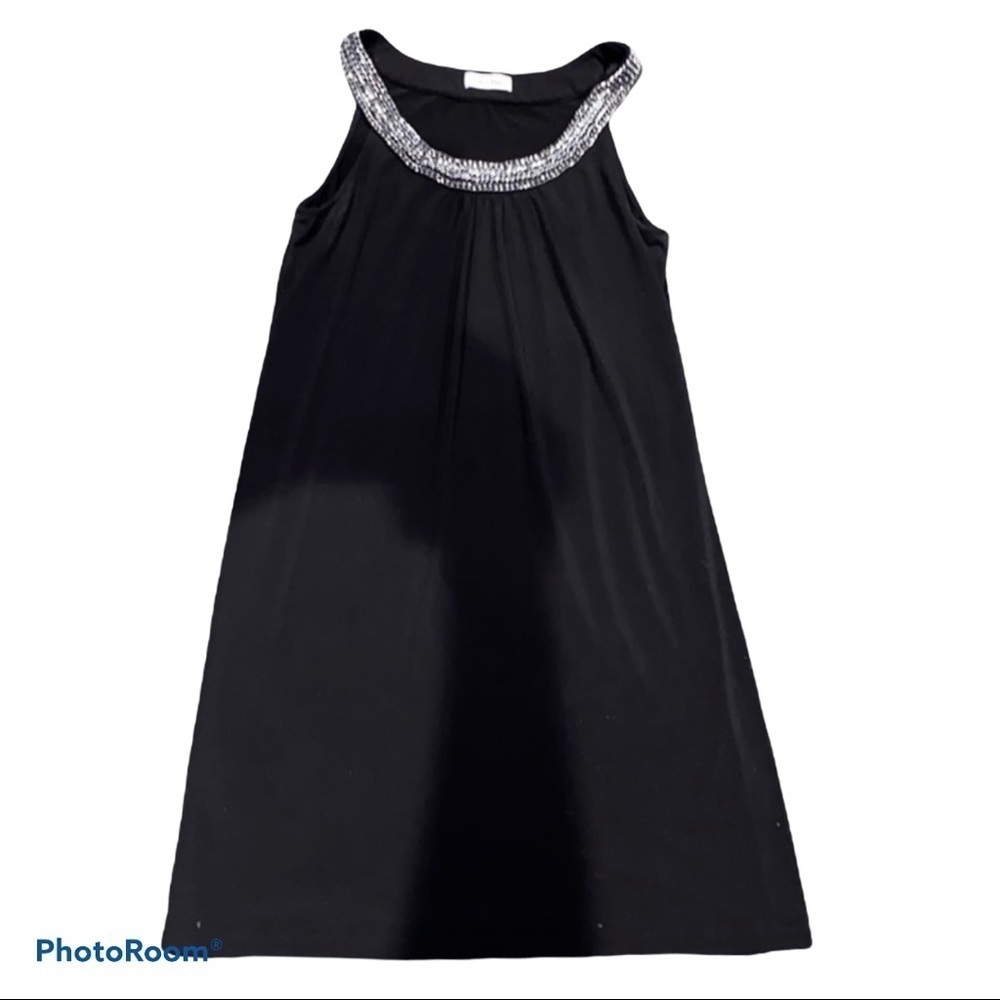 Calvin Klein tunic black chain  link neck midi dress